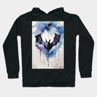 Blue Black Bat In Flight Mode Hoodie